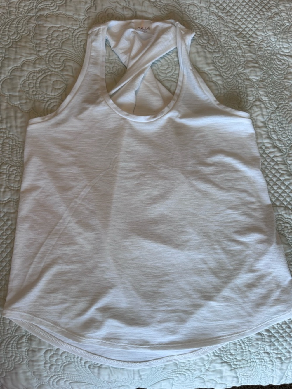 Calia XXS White Crossed Back Tank NWOT